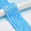 Frosted Transparent Glass Beads Strands FGLA-M002-01B-2