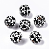 Printed Natural Wooden Beads X-WOOD-R270-07A-1