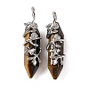Natural Tiger Eye Double Terminal Pointed Pendants G-C144-03P-04-1