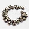 Natural Pyrite Beads Strands G-G937-06-2