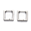 Tarnish Resistant 304 Stainless Steel Square Huggie Hoop Earrings STAS-H156-09A-P-1