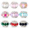 9Pcs 9 Colors Sparkling Acrylic Rhinestone Round Beads OACR-TA0003-92B-2