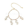 Dollar Sign Alloy Crystal Rhinestone Charms Anklets for Women WGFF723-01-4