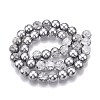 Electroplated Crackle Glass Beads Strands EGLA-N014-10mm-03-2