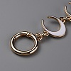Alloy Enamel Crescent Moon Link Purse Strap Extenders FIND-WH0111-280B-2