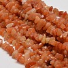 Chip Natural Red Aventurine Beads Strands X-G-N0134-10B-1