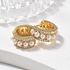 Real 18K Gold Plated Hollow Chunky Cubic Zirconia Huggie Hoop Earrings EJEW-I260-05G-NR-3