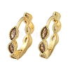 Brass Micro Pave Cubic Zirconia Huggie Hoop Earrings X-EJEW-K083-34G-B-3