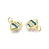 Brass Micro Pave Clear Cubic Zirconia Pendants KK-Q077-01G-01-2