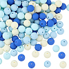 Rubberized Style Imitated Silicone Acrylic Beads MACR-PA0001-06B-02-1