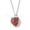 Stainless Steel Macrame Pouch Empty Stone Holder for Necklace Makings NJEW-JN04823-01-2