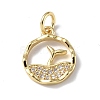 Brass Micro Pave Cubic Zirconia Charms X-ZIRC-F131-18G-1