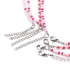 4Pcs 4 Style Smiling Face Flower Acrylic & Glass Seed Beaded Necklaces Set for Women NJEW-JN04015-6