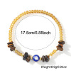 Natural Tiger Eye & Glass Beads Stretch Bracelets IK4988-1-2