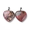 Natural Rhodonite Pendants G-G956-B22-FF-1