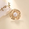 Iron with Plastic Pearl Cuff Open Rings for Women FS-WG5781C-03-1