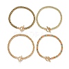 4Pcs 4 Colors Brass Curb Chain Bracelets BJEW-SZ0001-018-1
