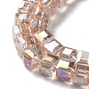 Electroplate Glass Beads Strands EGLA-D018-6x6mm-75-3
