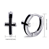 316 Stainless Steel Cross Hoop Earrings for Men Women EJEW-SZ0001-98-2