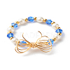 Imitate Austrian Crystal Bicone Glass Beaded Finger Rings X1-RJEW-TA00003-04-1