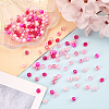 1050Pcs 15 Style Pink Series Round Transparent Plastic & Imitation Pearl Acrylic Beads TACR-CA0001-07-4