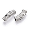 Rack Plating Brass Micro Pave Cubic Zirconia European Beads ZIRC-S052-002P-1