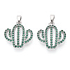 Brass Micro Pave Cubic Zirconia Pendants KK-N257-71P-1