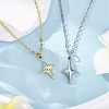 2Pcs 2 Colors Star Alloy Pendant Necklaces NJEW-JN05214-1