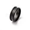 201 Stainless Steel Grooved Finger Ring Settings STAS-TAC0001-10D-B-1