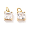 Brass Glass Pendants KK-P271-22G-1