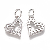 Brass Micro Pave Cubic Zirconia Charms ZIRC-F111-19P-2