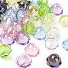 35Pcs 7 Colors UV Plating Acrylic Bead Caps OACR-CJ0002-36-9