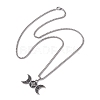 Triple Moon Goddess 304 Stainless Steel Pendant Necklaces NJEW-K253-27P-2