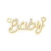 Brass Micro Pave Clear Cubic Zirconia Links KK-D357-03E-G-1