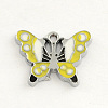 Platinum Plated Alloy Enamel Butterfly Charms ENAM-R032-04-1