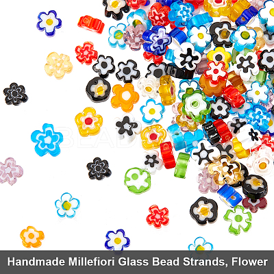 Handmade Millefiori Glass Bead Strands LAMP-OC0001-64-1