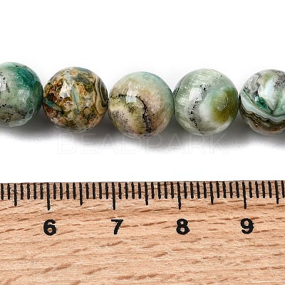 Natural Green Line Jasper Beads Strands G-L639-A01-10mm-1