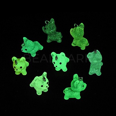 Luminous Transparent Resin Pendants RESI-Z043-02P-1