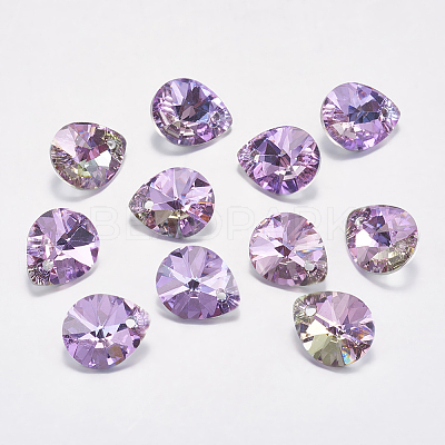 Faceted K9 Glass Rhinestone Charms X-RGLA-F053-E-001VL-1