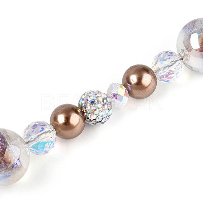 Glass and Acrylic and Imitation Pearl and Rhinestone Beads Strands MAK-T011-06M-1