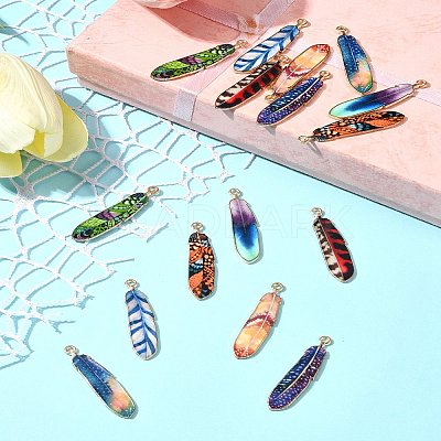 16Pcs 8 Styles Alloy Enamel Pendants FIND-FS0002-69-1