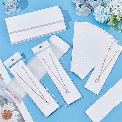 Rectangle Necklace Display Sets Cardboard Paper Cards NDIS-NB0001-03-1