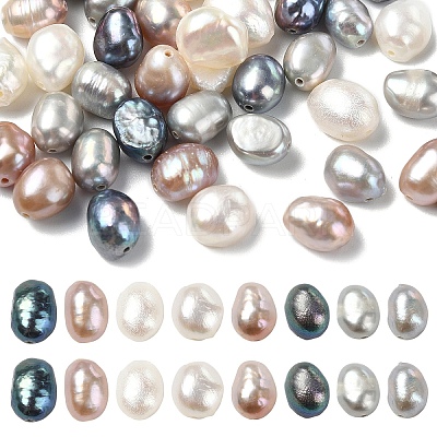40Pcs 4 Colors Natural Cultured Freshwater Pearl Beads PEAR-YW0001-06-1