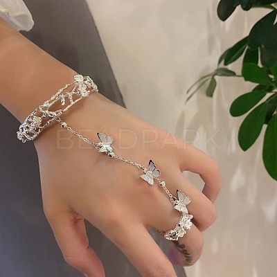 Alloy Satellite Chains Link Ring Bracelets FS-WG5C966-01-1