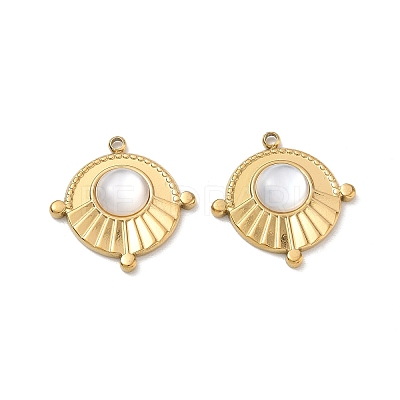 Natural Freshwater Shell Pendants SA-CBA11D7-17A-G-1