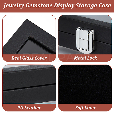 Rectangle Jewelry PU Leather Loose Diamond Storage Box CON-WH0094-45A-1