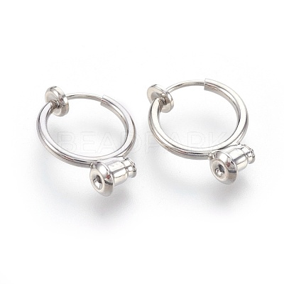 Brass Clip-on Hoop Earrings KK-L168-04P-1