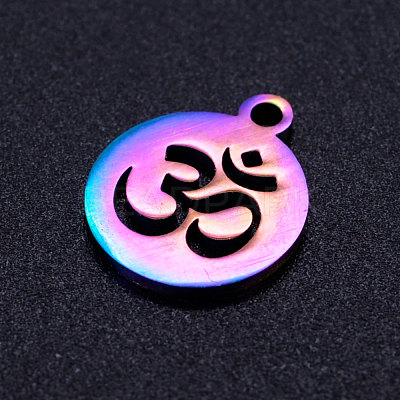 Chakra Theme Ion Plating(IP) 201 Stainless Steel Charms STAS-Q201-JN179-1