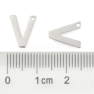Tarnish Resistant 304 Stainless Steel Letter Charms LS-X-STAS-O072-V-1