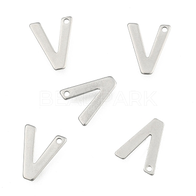 Tarnish Resistant 304 Stainless Steel Letter Charms X-STAS-O072-V-1